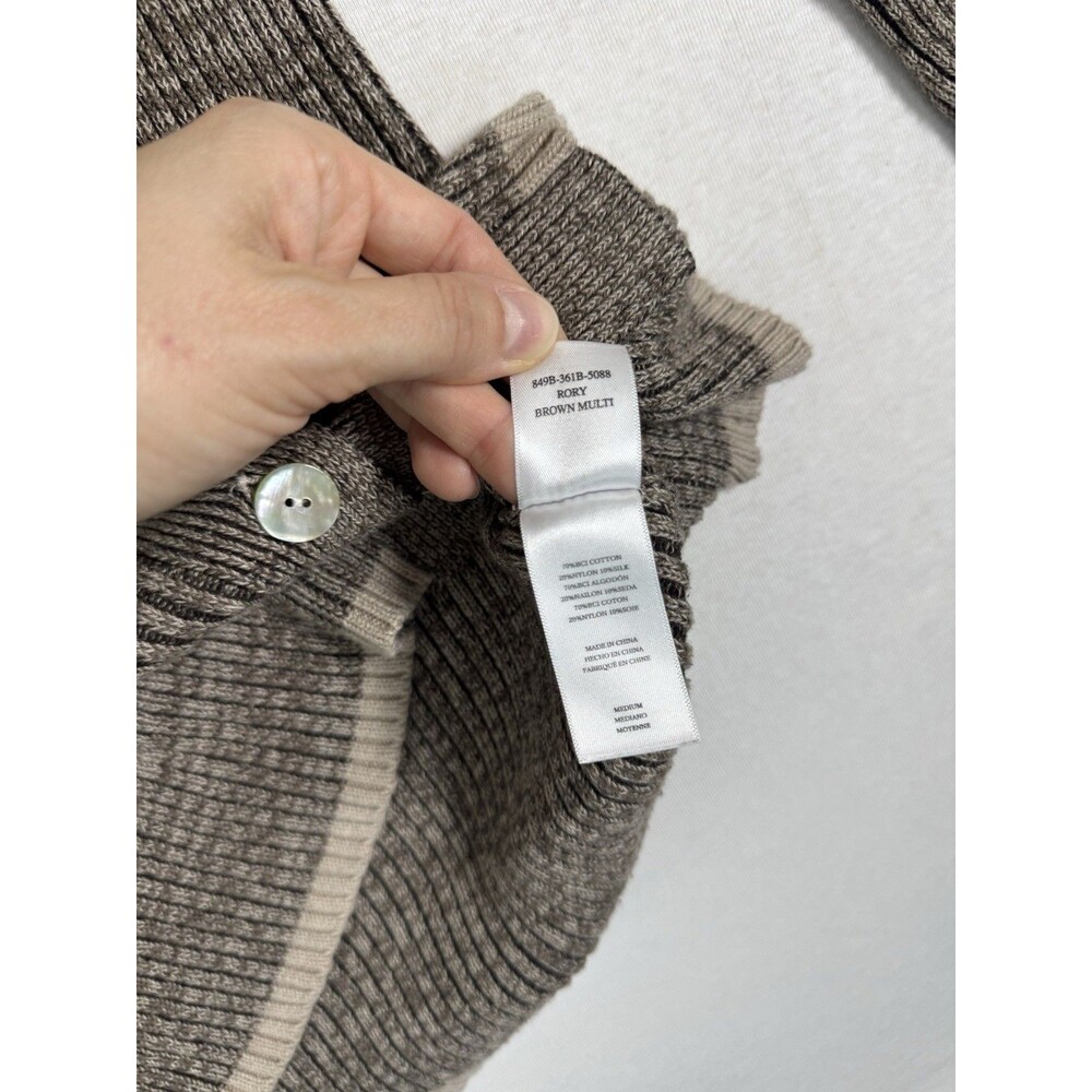 Rails Rory Brown Multi Ribbed Knit Collared Button Up Cardigan M - Picture 6 of 7